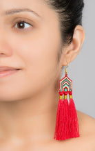 Masai Red, Blue and White Stylized Earrings