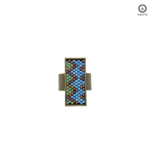 Zig Zag Ring in Blue and Green