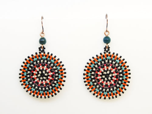 Orange Wheel Earrings