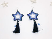 Star Earrings in Violet and Blue