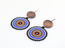Blue Brown Circlet Earrings