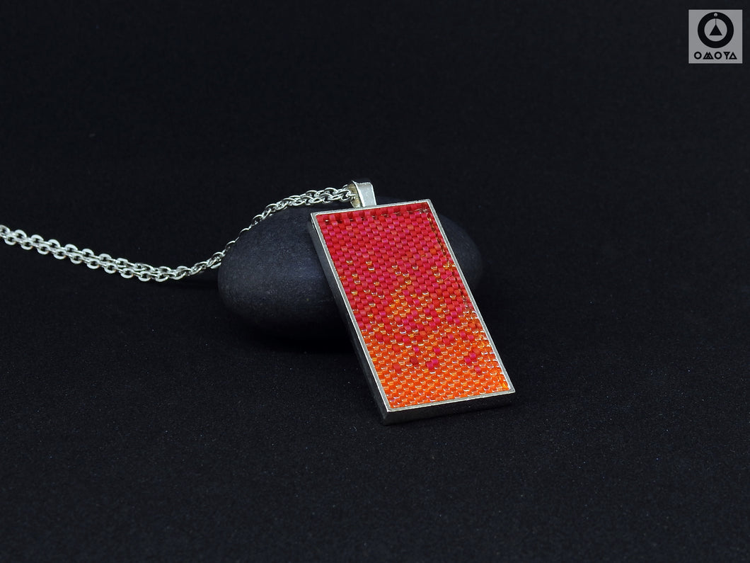 Helter Skelter Pendant - Orange and Fuschia