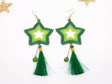 Star Earrings in Green