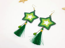 Star Earrings in Green