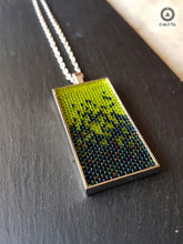 Helter Skelter Pendant - Neon Green and Iris Blue