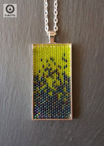 Helter Skelter Pendant - Neon Green and Iris Blue