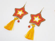 Star Earrings in Pink and Yellow