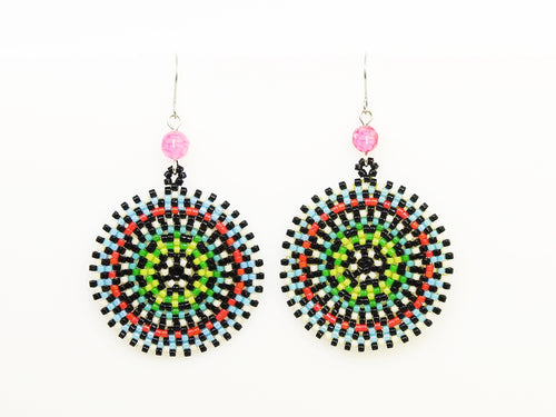 Pink Wheel Earrings