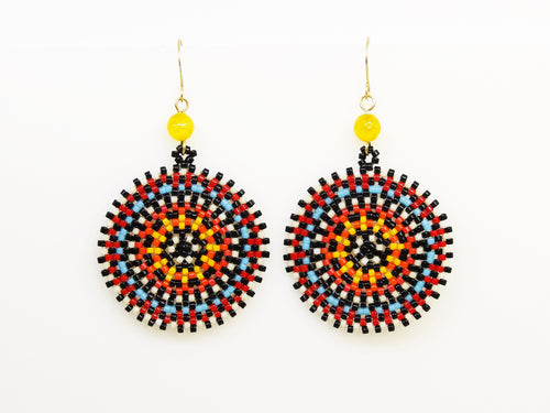 Red Wheel Earrings