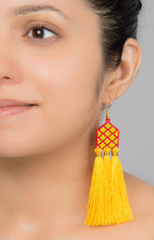 Bikaner Yellow, Green and Red Stylized Earrings