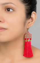 Red and Green Stylized Earrings